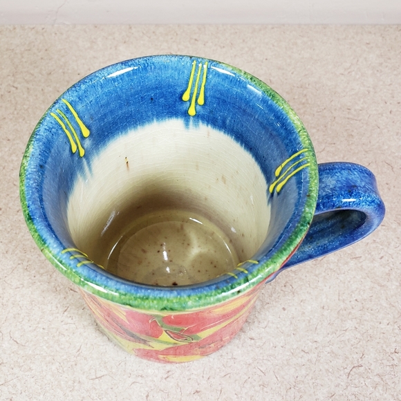 Hand-Painted Red Tulip Terra Cotta Mug - Picture 6 of 10